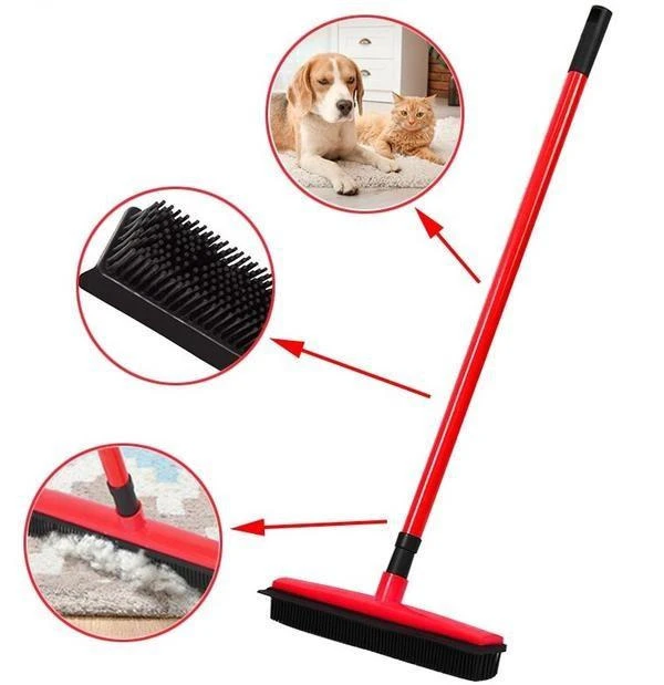 Balai Multifonctionnel Avec Manche Télescopique Pour Poils D'Animaux